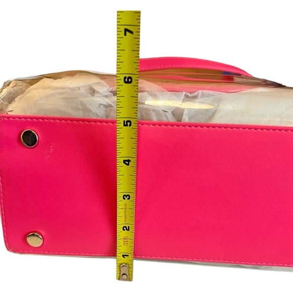 Katy Perry Clear Tote Pink Double Top Handles Jelly Tote With Peace Wristlet - Picture 9 of 11